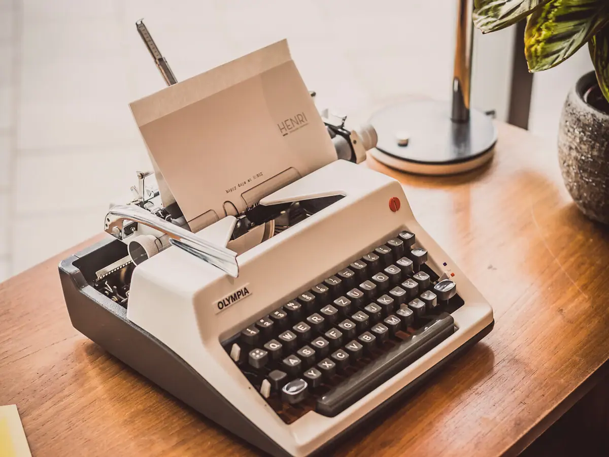 Typewriter on a desk