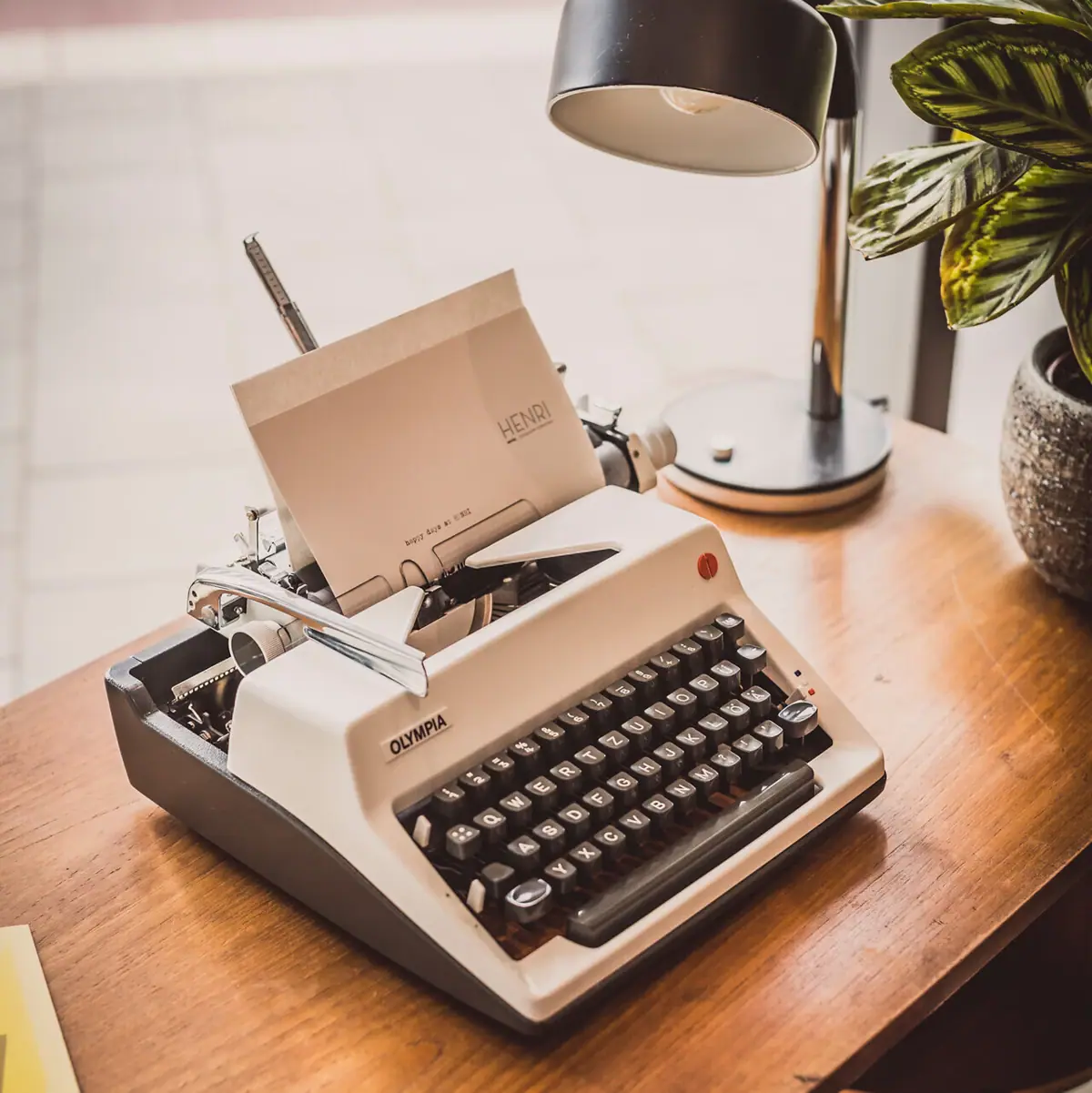 Typewriter on a desk